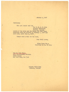 Letter from Ellen Irene Diggs to New York Times