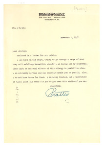 Letter from P. L. Prattis to Mrs. Shirley Du Bois