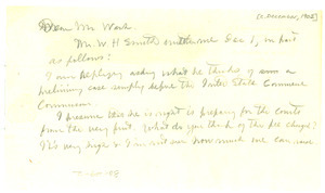 Letter from W. E. B. Du Bois to Booker T. Washington