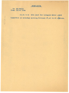 Memorandum from W. E. B. Du Bois to Walter White