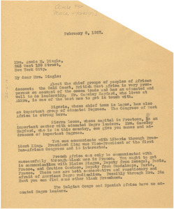 Letter from W. E. B. Du Bois to Annie M. Dingle