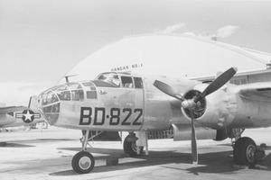 B-25 Mitchell bomber on the tarmac at Lowry ROTC summer camp