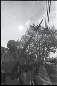 Antiwar demonstration at Fort Dix, N.J.: military police, bayonets drawn