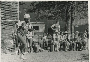 The ICD softball team plays a game