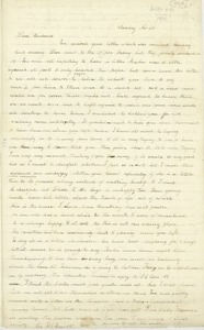 Letter from Martha Hudson to Erasmus Darwin Hudson