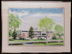 Painting of Babson Library in Spring (1976)