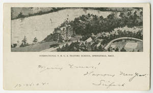 Postcard of Springfield College with Holiday greetings (1902)