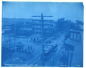 Washington Street, south from top of building corner south Burnett Street