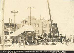 View of temporary walk, southeasterly corner of Savin Hill Bridge