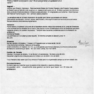 Minutes from Festival Puertorriqueño de Massachusetts, Inc. meeting on Thursday, July 10, 1997
