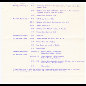 Schedule for and list of participants in the visiting faculty seminar in community psychiatry 1964-1967