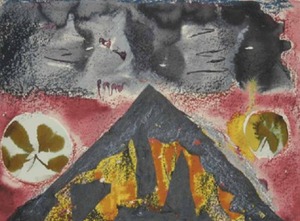 "Untitled (Abstraction with pyramid)" Lucy L'Engle (1889-1978)