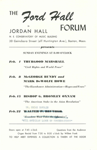 Ford Hall Forum program, February 1928