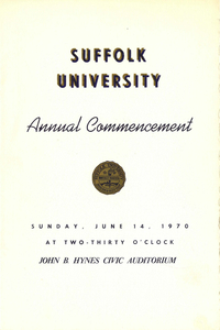 1970 Suffolk University Annual Commencement Program