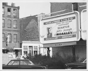 John Joseph Moakley Massachusetts State Senate campaign billboard, 1960s
