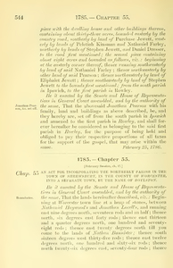 1785 Chap. 0055 An Act For Incorporating The Northerly Parish In The Town Of Shrewsbury, In The County Of Worcester, Into A Separate Town, By The Name Of Boylston.