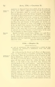 1794 Chap. 0031 An Act To Ascertain The Jurisdiction & Limits Of The ...