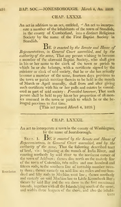1808 Chap. 0081. An Act In Addition To An Act, Entitled, "An Act To Incorporate A Number Of The Inhabitants Of The Town Of Standish, In The County Of Cumberland, Into A Distinct Religious Society By The Name Of The First Baptist Society In Standish.