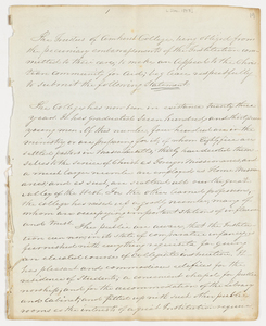 Draft of Amherst College Board of Trustees circular and Joseph Vaill form letter, 1843 December