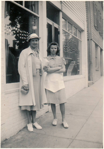 Two women in front of Daylight Lunch