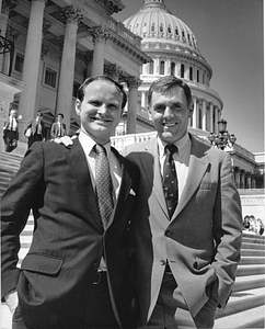 Frank Costello and Mayor Raymond L. Flynn on steps of United States Capitol