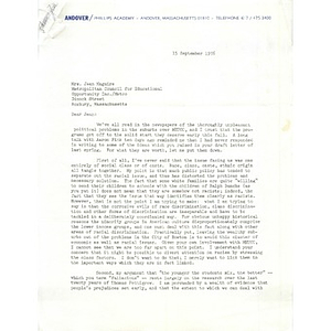 Letter, Jean McGuire, September 16, 1976.