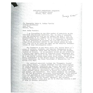 Letter, Judge Garrity, January 5, 1975.
