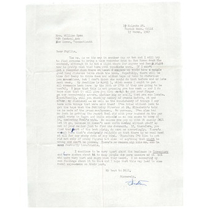 Letter, Phyllis M. Ryan, March 17, 1967.