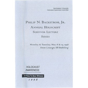 Philip N. Backstrom, Jr. Annual Holocaust Survivor Lecture Series