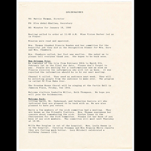 Minutes of Goldenaires meeting held January 18, 1990