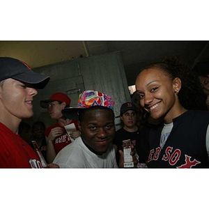 Three of the Torch Scholars inside Fenway Park