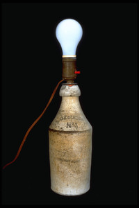 Stoneware Bottle Lamp