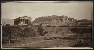 Acropolis viewed from a grove of trees, Athens, Greece