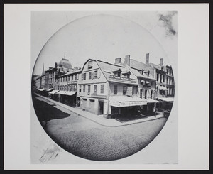 Exterior view of the Old Corner Bookstore, Washington Street, Boston, Mass., 1864-1880