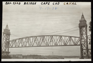 A view of the vertical lift Cape Cod Canal railroad bridge