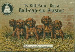 Trade cards for the Bell-Cap-Sic Plaster, J.M. Grosvenor & Company, 50 Pearl Street, Boston, Mass., 1891