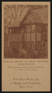 Trade card for Frank Chouteau Brown, architect, 9 Mount Vernon Square, Boston, Mass., undated