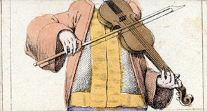Mix and match game cards: male torso with violin