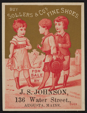 Trade card for S.D. Sollers & Co.'s, fine shoes, 417 Arch Street, Philadelphia, Pennsylvania, 1880