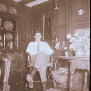 Man seated, Beauport, Sleeper-McCann House, Gloucester, Mass.