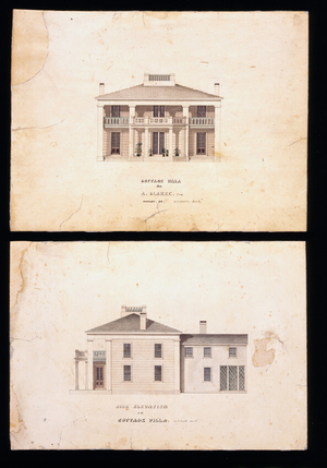 Front elevation of the Augustus Clarke House, Northampton, Mass., 1842