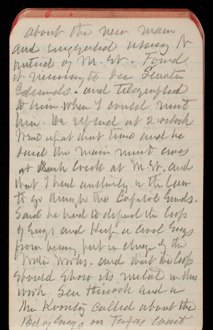 Thomas Lincoln Casey Notebook, February 1889-April 1889, 45, about the new main