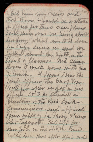 Thomas Lincoln Casey Notebook, February 1893-May 1893, 21, told him my news and