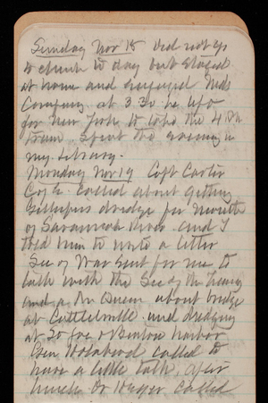 Thomas Lincoln Casey Notebook, November 1894-March 1895, 007, Sunday Nov 18