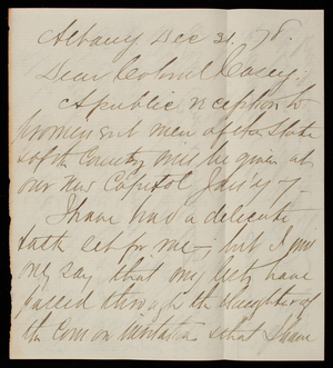 W. Willard to Thomas Lincoln Casey, December 31, 1878