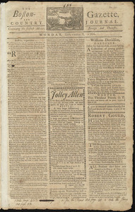 The Boston-Gazette, and Country Journal, 8 September 1766