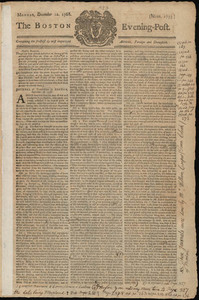 The Boston Evening-Post, 12 December 1768