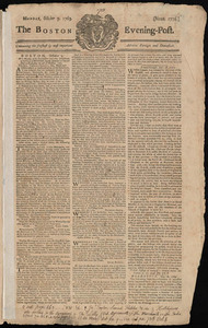 The Boston Evening-Post, 9 October 1769