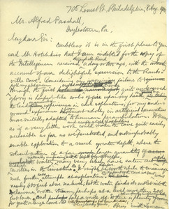 Letter from Benjamin Smith Lyman to Alfred Paschall