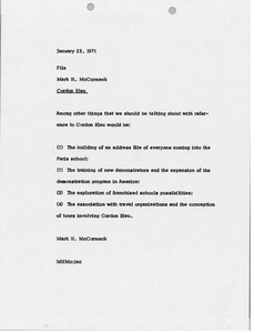 Memorandum from Mark H. McCormack to file